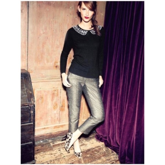 Boden ~ Gold & Black Metallic Bistro Crop Pants - Picture 1 of 6